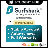 SurfShark VPN Premium Fast VPN 100% Original Subscription | Unlimited Device | ipvanish